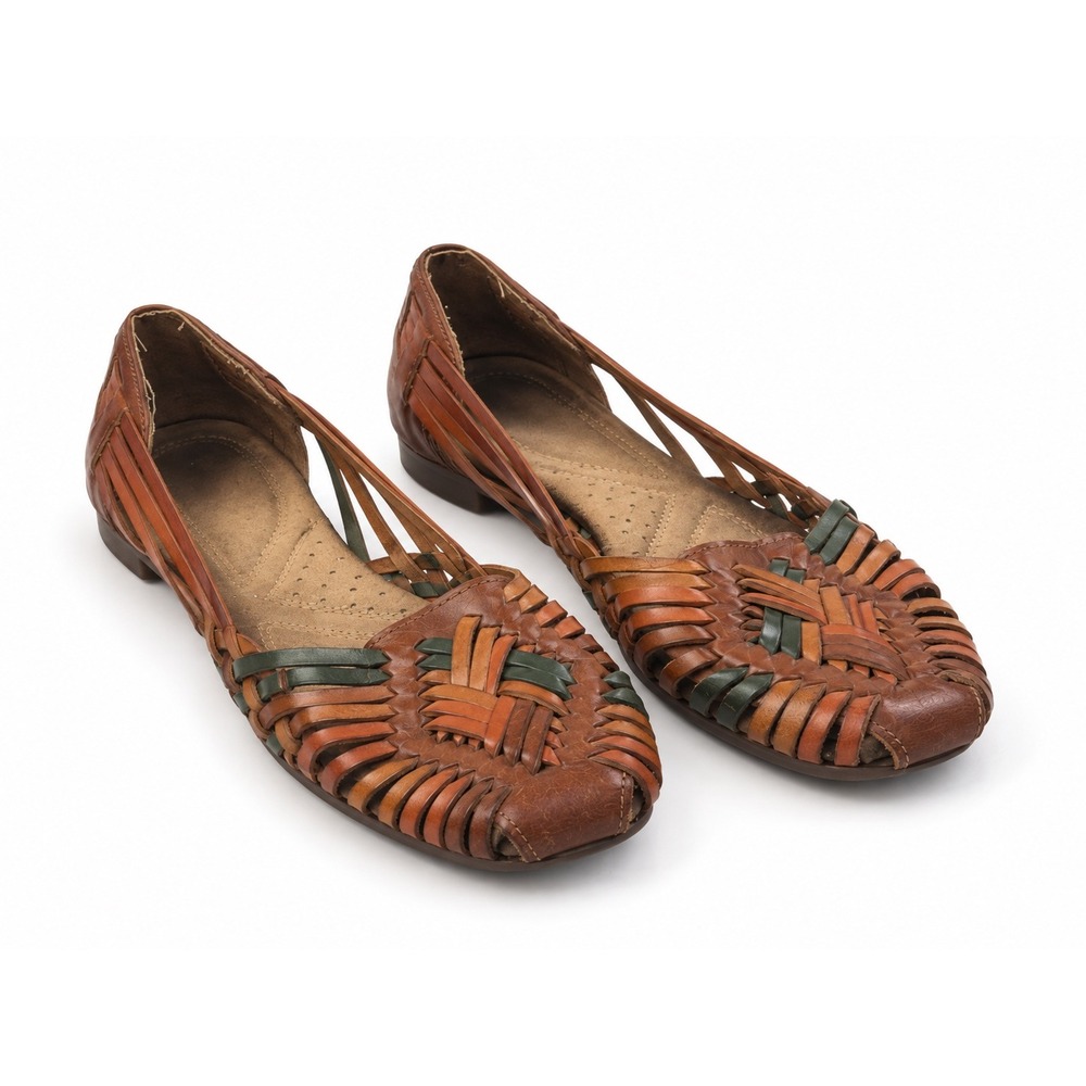 Naturalizer Vintage Y2K Woven Leather Huarache Flats Women's Size 6.5